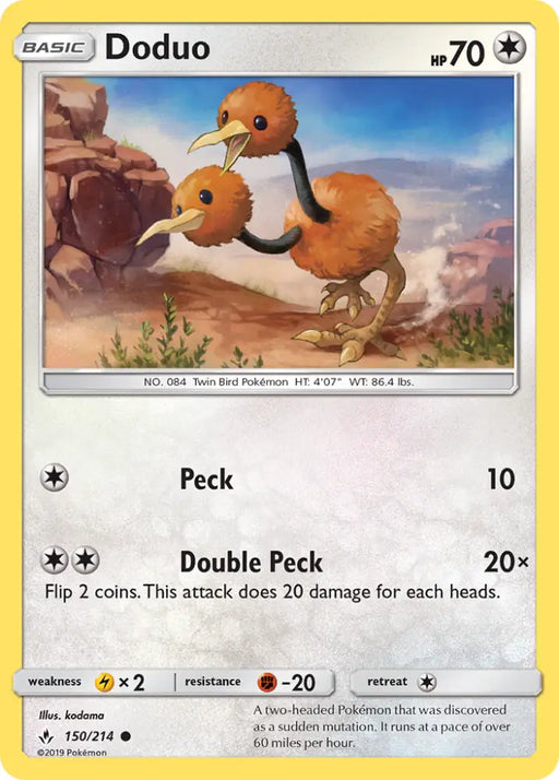 Doduo (150/214) [Sun & Moon: Unbroken Bonds] - Pokemon Single