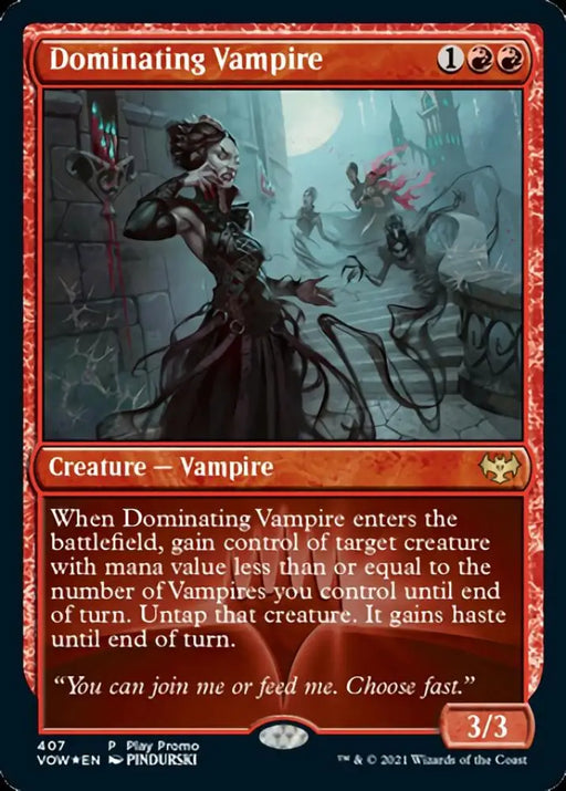 Dominating Vampire (Play Promo) [Innistrad: Crimson Vow Promos] - MTG Single