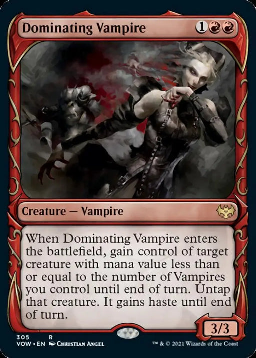 Dominating Vampire (Showcase Fang Frame) [Innistrad: Crimson Vow] - MTG Single