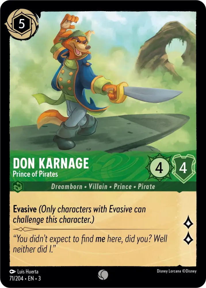 Don Karnage - Prince of Pirates (71/204) [Into the Inklands] - Lorcana Single