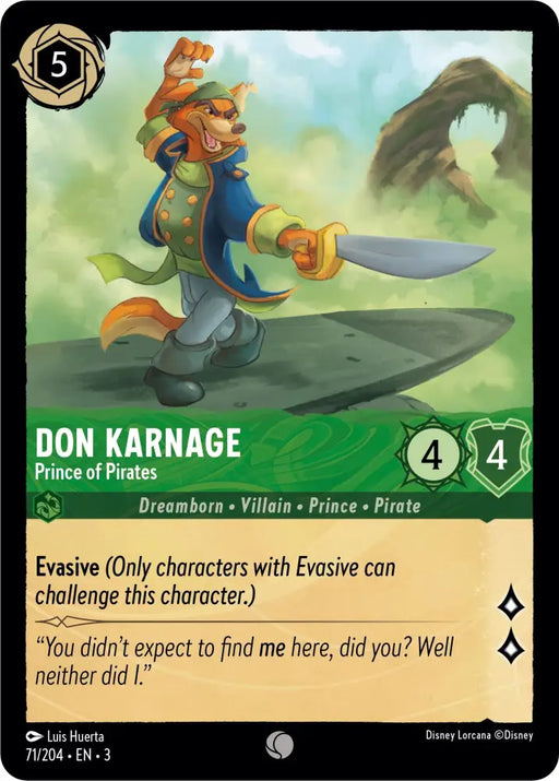 Don Karnage - Prince of Pirates (71/204) [Into the Inklands] - Lorcana Single