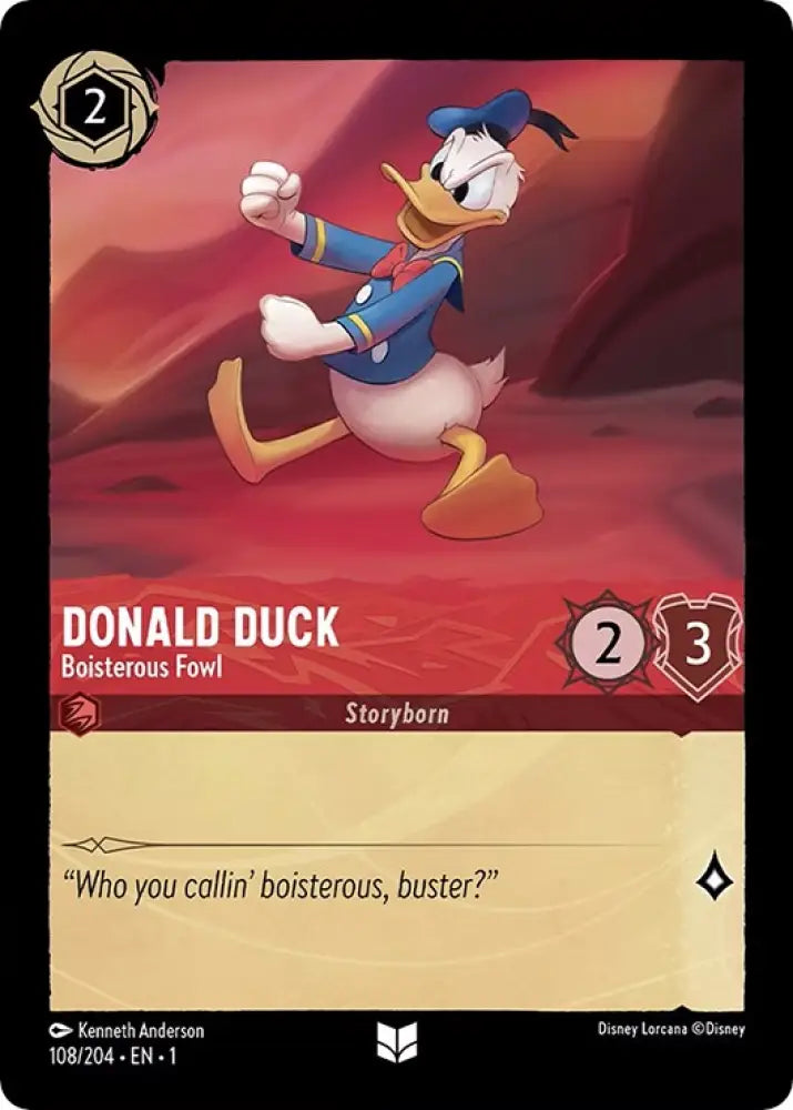 Donald Duck - Boisterous Fowl (108/204) [The First Chapter] - Lorcana Single