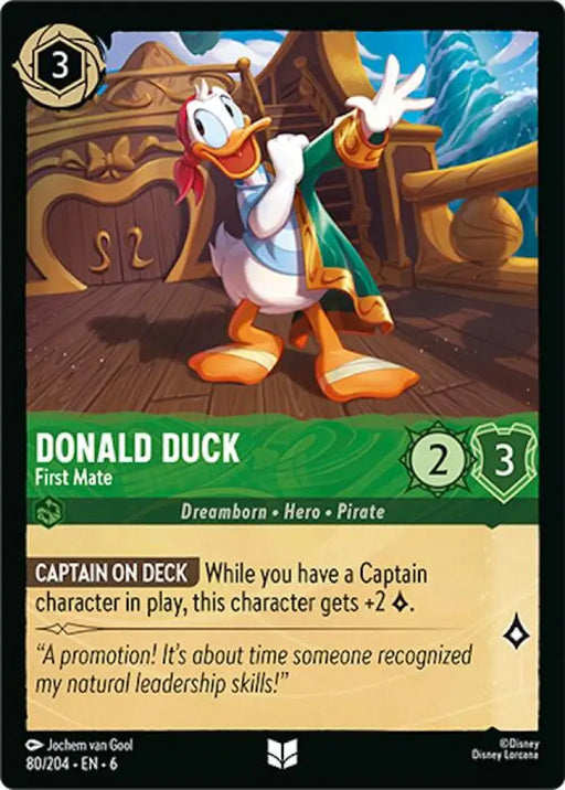 Donald Duck - First Mate (80/204) [Azurite Sea] - Lorcana Single