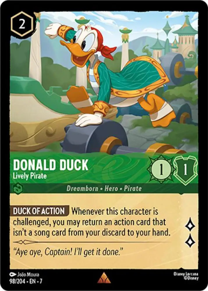 Donald Duck - Lively Pirate (98/204) [Archazia’s Island] - Lorcana Single