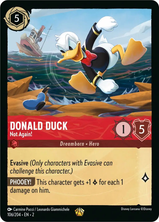 Donald Duck - Not Again! (106/204) [Rise of the Floodborn] - Lorcana Single