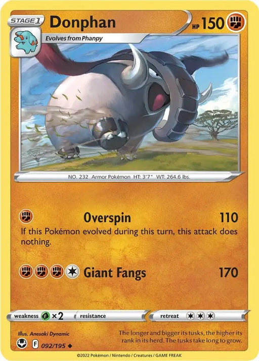 Donphan (092/195) [Sword & Shield: Silver Tempest] - Pokemon Single