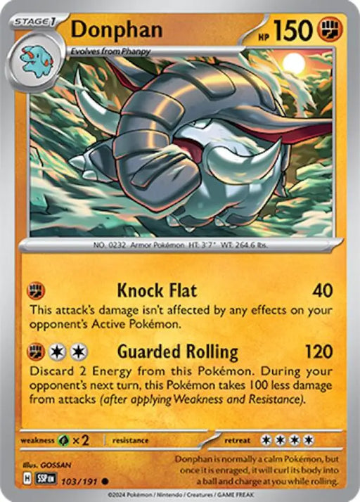 Donphan (103/191) [Scarlet & Violet: Surging Sparks] - Pokemon Single