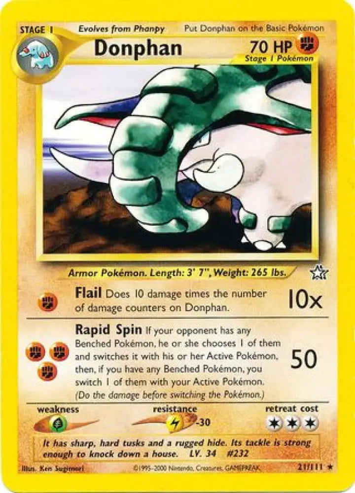 Donphan (21/111) [Neo Genesis Unlimited] - Pokemon Single