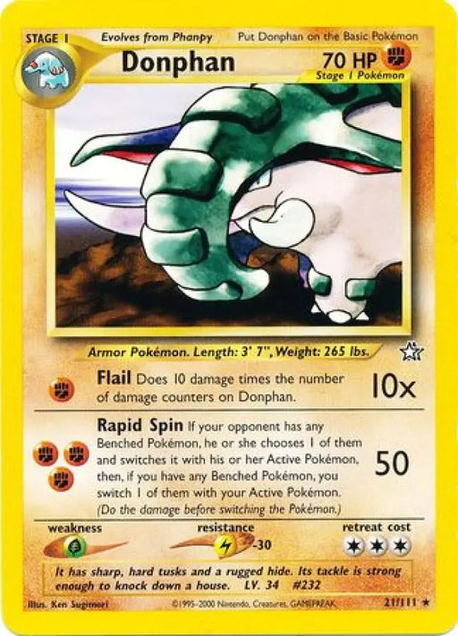 Donphan (21/111) [Neo Genesis Unlimited] - Pokemon Single