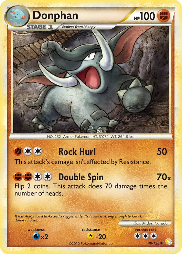 Donphan (40/123) [HeartGold & SoulSilver: Base Set] - Pokemon Single