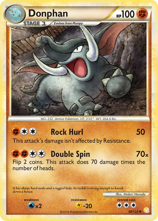 Donphan (40/123) [HeartGold & SoulSilver: Base Set] - Pokemon Single