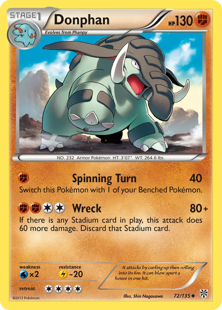Donphan (72/135) [Black & White: Plasma Storm] - Pokemon Single