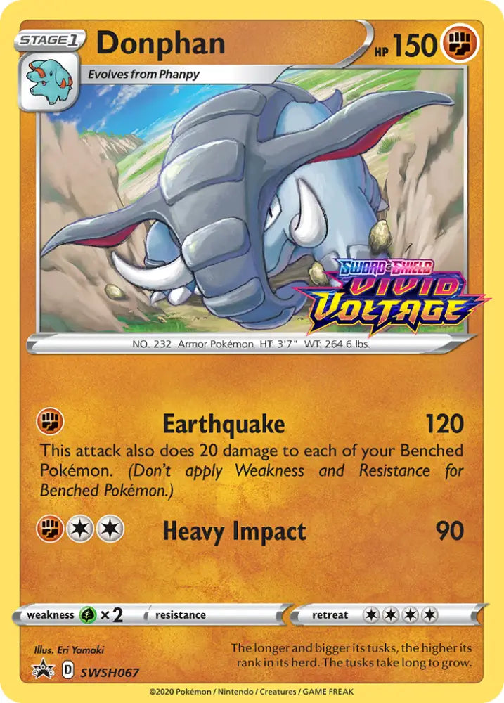 Donphan (SWSH067) (Prerelease Promo) [Sword & Shield: Black Star Promos] - Pokemon Single