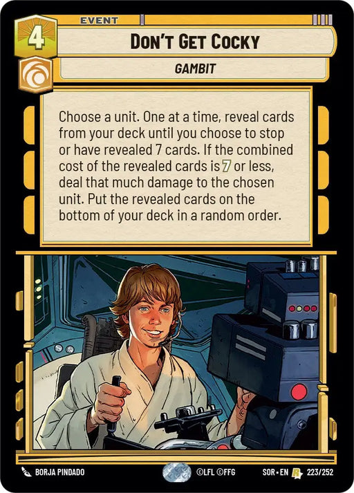 Don’t Get Cocky (223/252) [Spark of Rebellion] - Star Wars: Unlimited Single