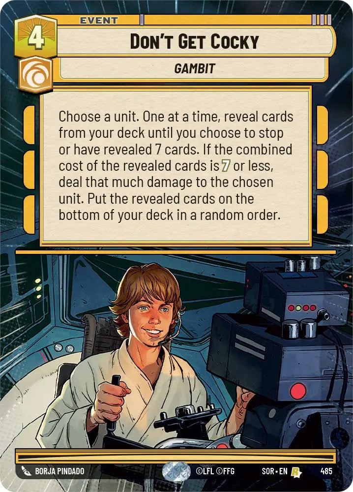 Don’t Get Cocky (Hyperspace) (485) [Spark of Rebellion] - Star Wars: Unlimited Single