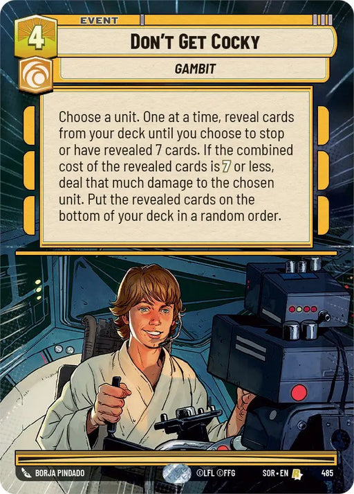 Don’t Get Cocky (Hyperspace) (485) [Spark of Rebellion] - Star Wars: Unlimited Single