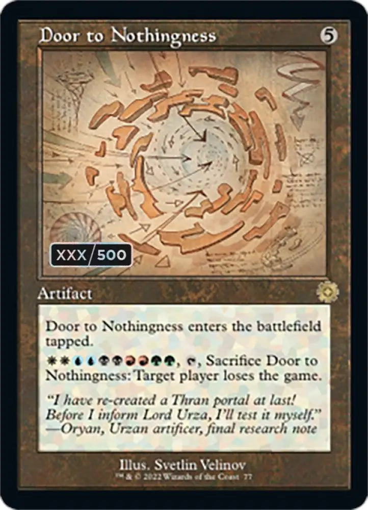 Door to Nothingness (Retro Schematic) (Serialized) [The Brothers’ War Retro Artifacts] - MTG Single