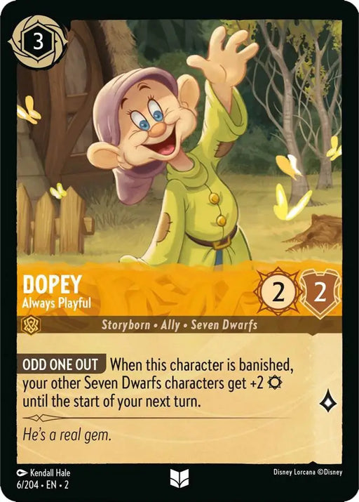 Dopey - Always Playful (6/204) [Rise of the Floodborn] - Lorcana Single