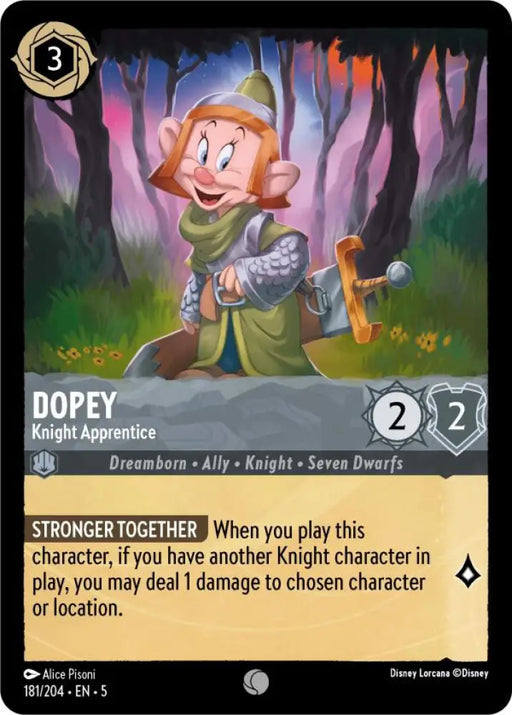 Dopey - Knight Apprentice (181/204) [Shimmering Skies] - Lorcana Single