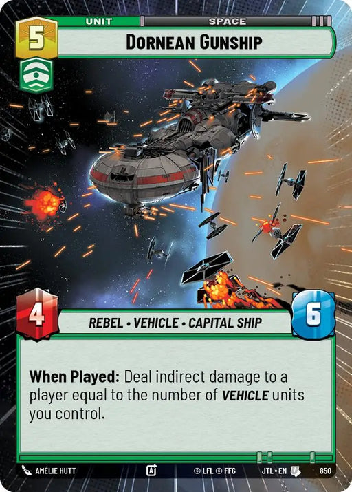 Dornean Gunship (Hyperspace Foil) (850) [Jump to Lightspeed] - Star Wars: Unlimited Single