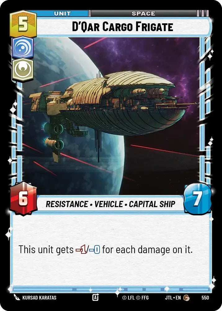 D’Qar Cargo Frigate (Foil) (550) [Jump to Lightspeed] - Star Wars: Unlimited Single