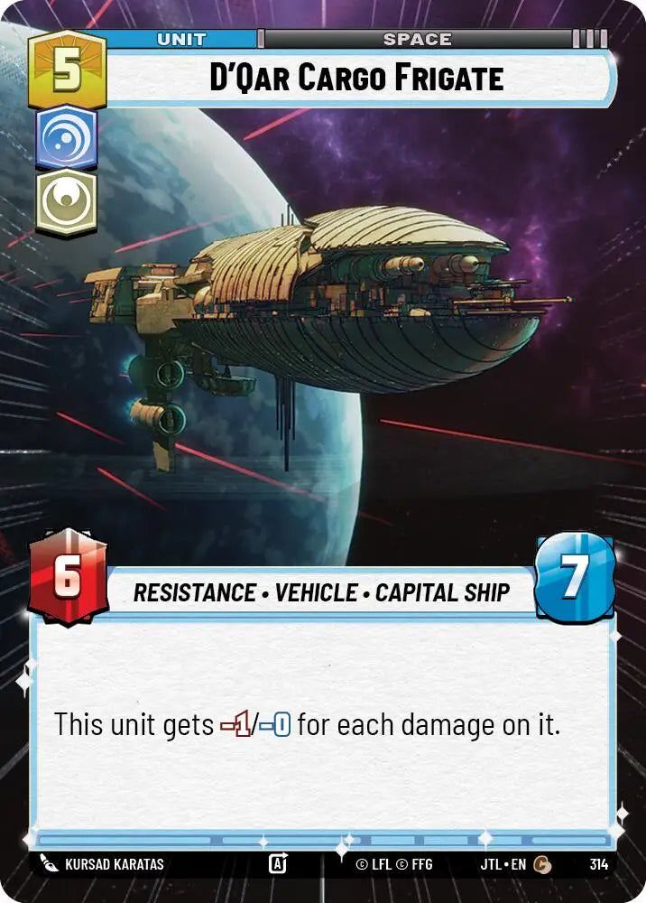 D’Qar Cargo Frigate (Hyperspace) (314) [Jump to Lightspeed] - Star Wars: Unlimited Single