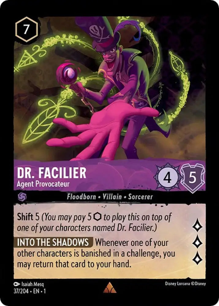 Dr. Facilier - Agent Provocateur (37/204) [The First Chapter] - Lorcana Single