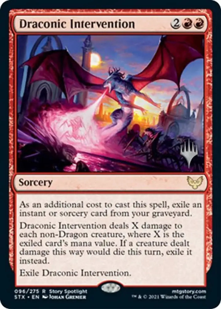 Draconic Intervention (Promo Pack) [Strixhaven: School of Mages Promos] - MTG Single