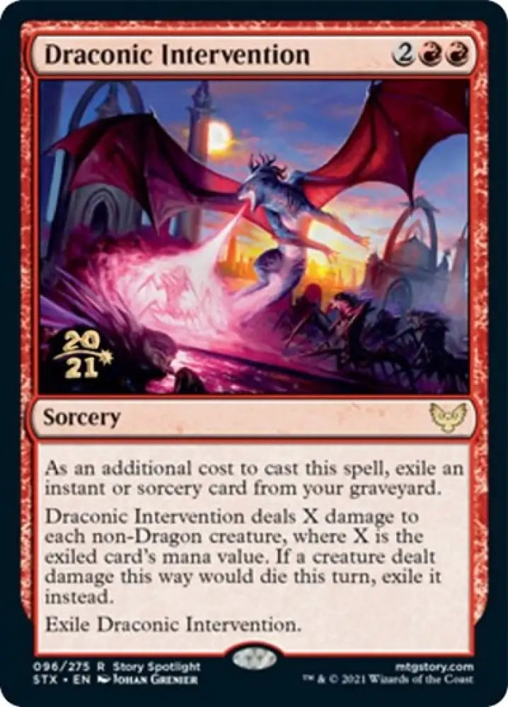 Draconic Intervention [Strixhaven: School of Mages Prerelease Promos] - MTG Single