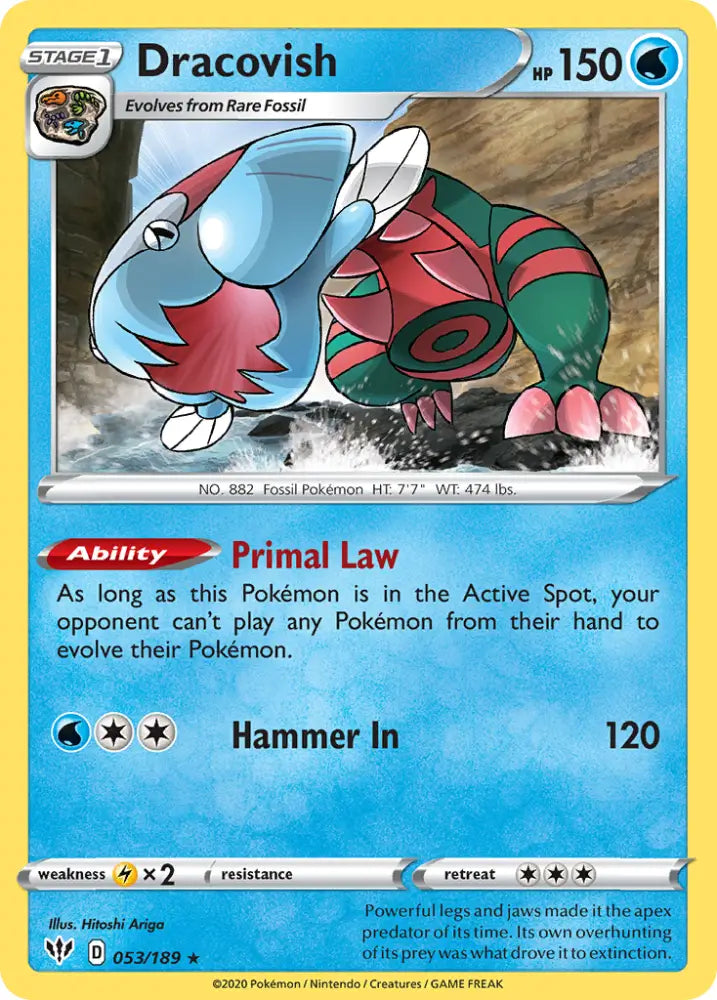 Dracovish (053/189) [Sword & Shield: Darkness Ablaze] - Pokemon Single