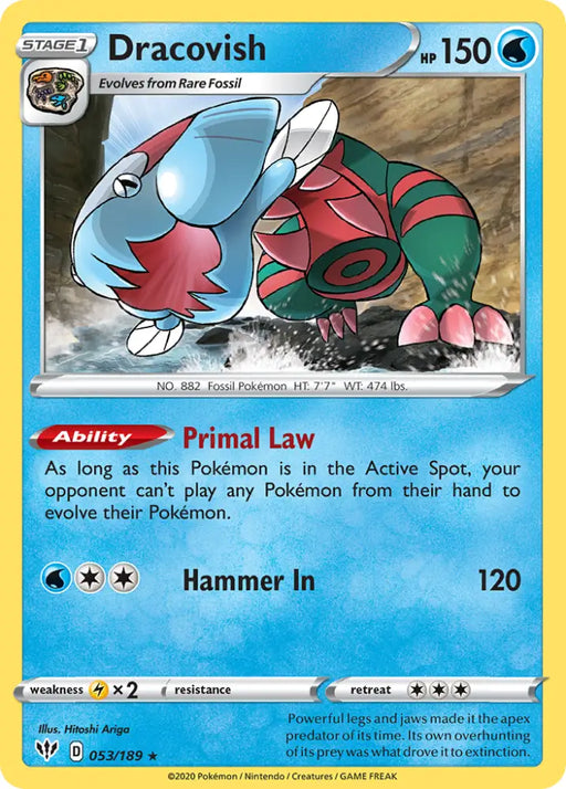 Dracovish (053/189) [Sword & Shield: Darkness Ablaze] - Pokemon Single