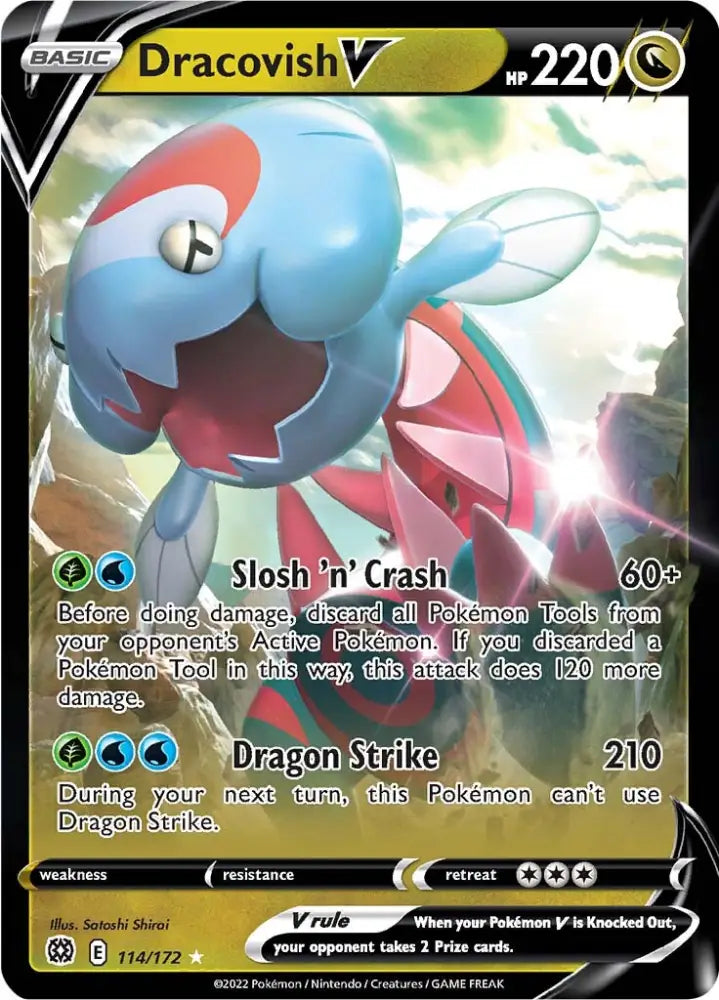 Dracovish V (114/172) [Sword & Shield: Brilliant Stars] - Pokemon Single