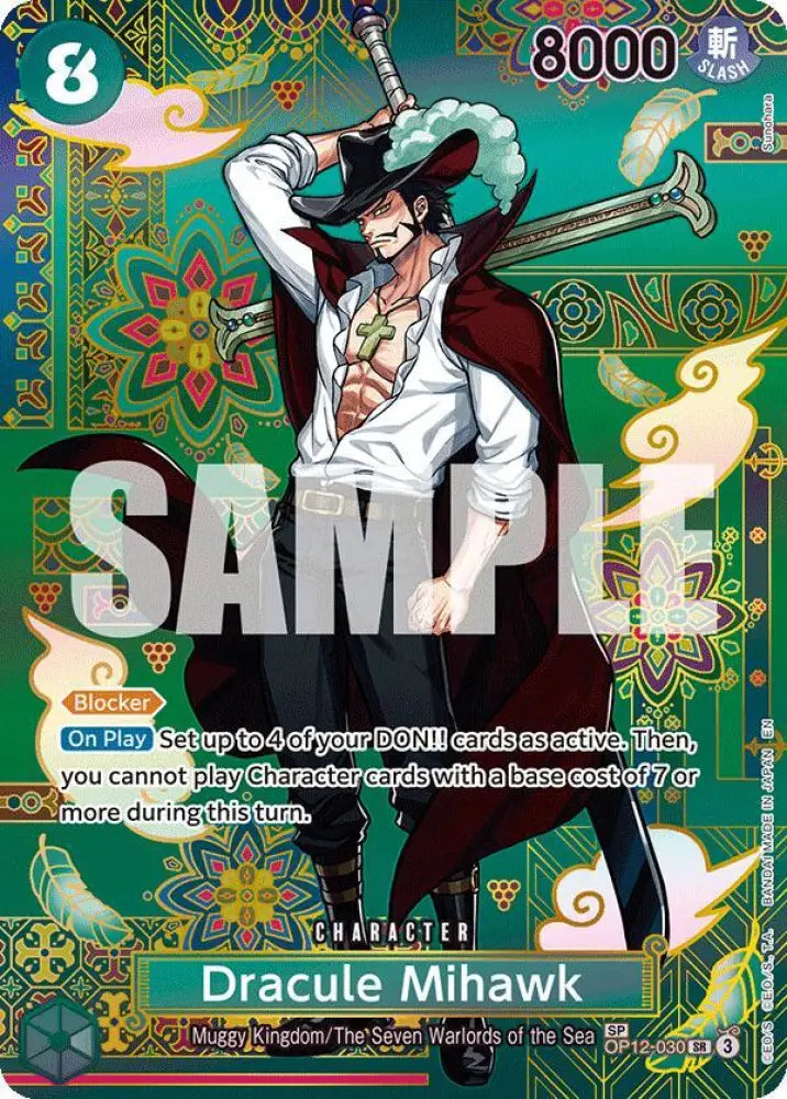 Dracule Mihawk - OP12-030 (SP) [The Azure Sea's Seven]