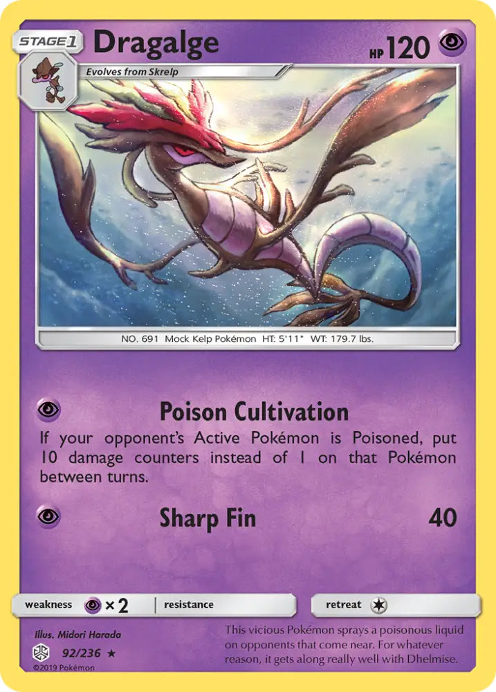 Dragalge (92/236) [Sun & Moon: Cosmic Eclipse] - Pokemon Single