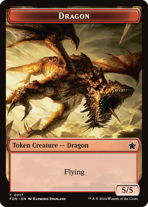Dragon (0016) // Dragon (0017) Doubled-Sided Token [Foundations Tokens] - MTG Single