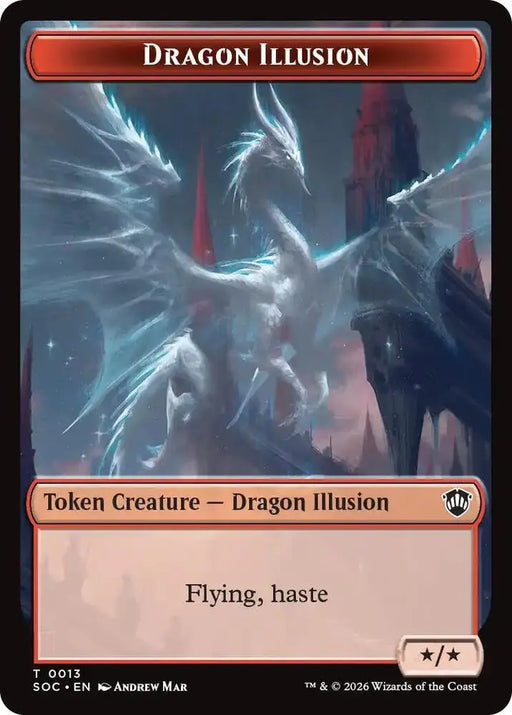 Dragon Illusion // Elemental (0002) Double-Sided Token (13 // 2) [Secrets of Strixhaven Commander]
