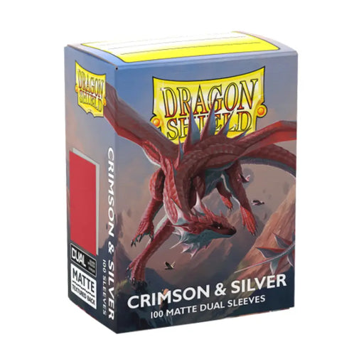 Dragon Shield Sleeves Dual Matte Crimson and Silver 100ct - Accessoire