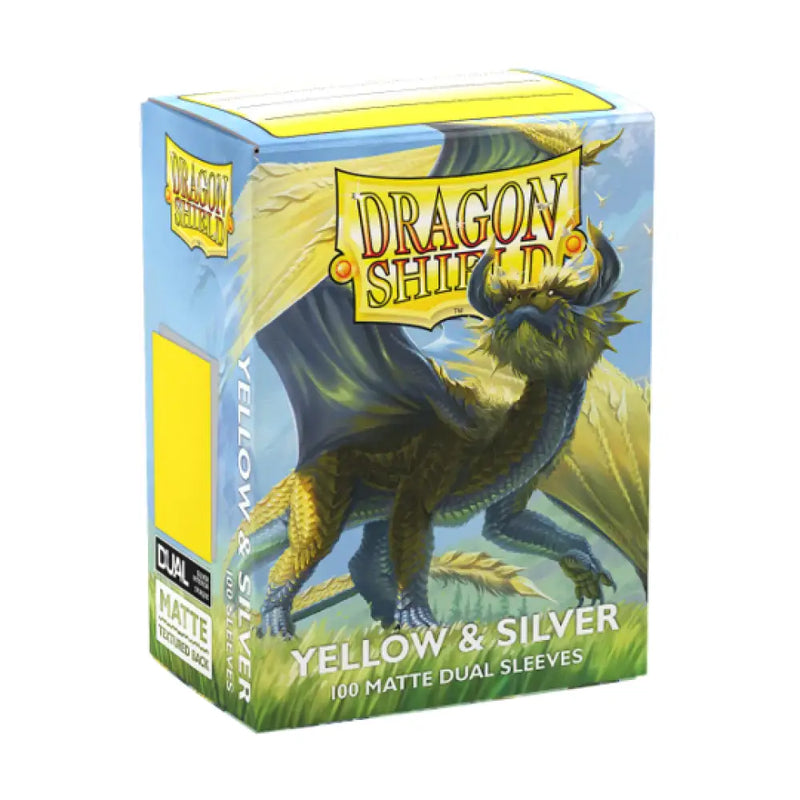 Dragon Shield Sleeves Dual Matte Yellow and Silver 100ct - Accessoire