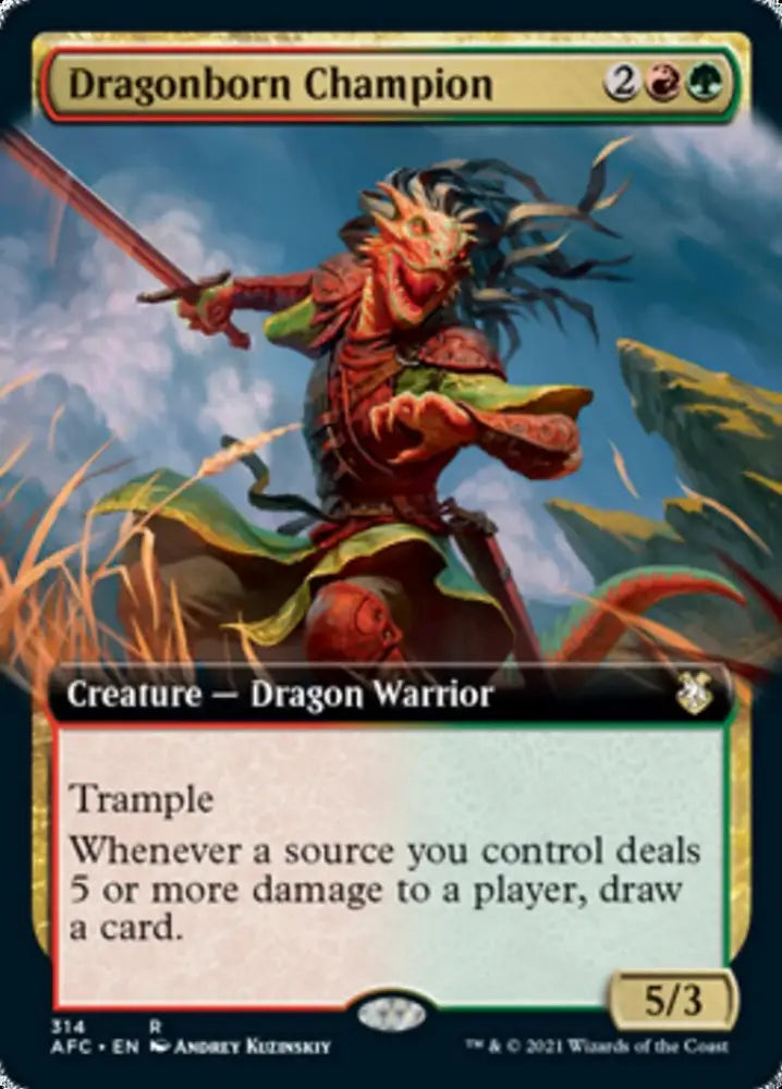 Dragonborn Champion (Extended Art) [Dungeons & Dragons: Adventures in the Forgotten Realms Commander] - MTG Single
