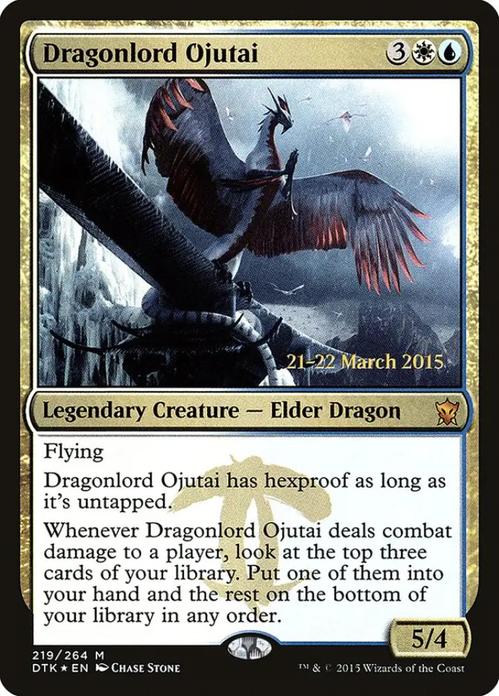 Dragonlord Ojutai [Dragons of Tarkir Prerelease Promos] - MTG Single