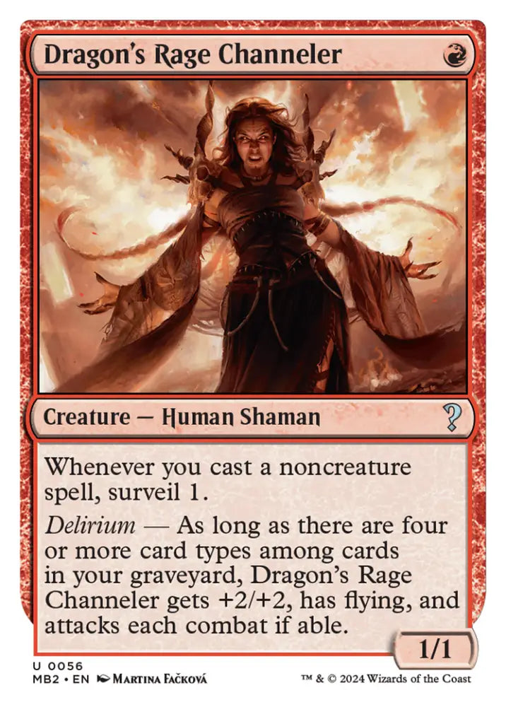Dragon’s Rage Channeler (White Border) [Mystery Booster 2] - MTG Single