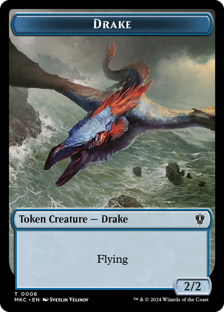 Drake // Cat Double-Sided Token [Murders at Karlov Manor Commander Tokens] - MTG Single