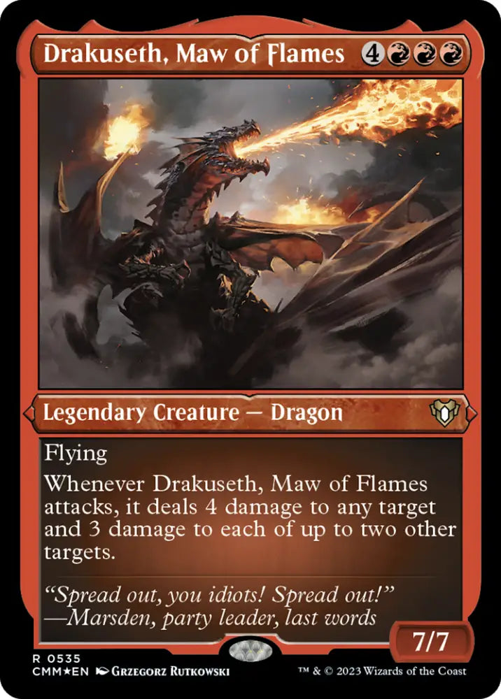 Drakuseth Maw of Flames (Foil Etched) [Commander Masters] - MTG Single