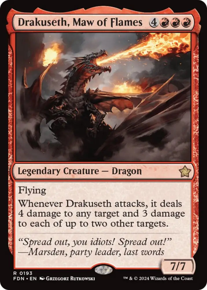 Drakuseth Maw of Flames [Foundations] - MTG Single