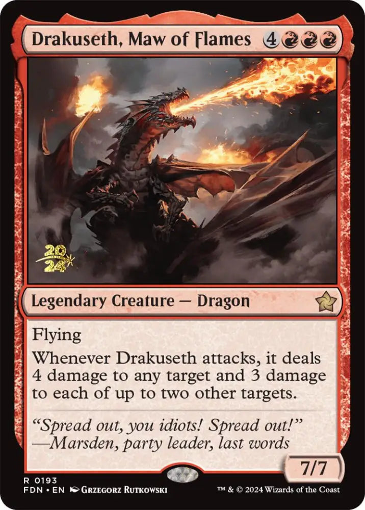 Drakuseth Maw of Flames [Foundations Prerelease Promos] - MTG Single