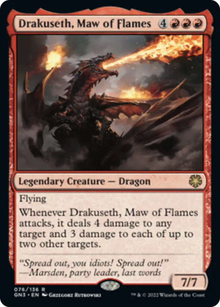 Drakuseth Maw of Flames [Game Night: Free-for-All] - MTG Single