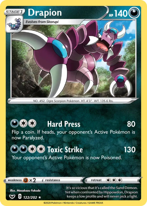 Drapion (122/202) [Sword & Shield: Base Set] - Pokemon Single