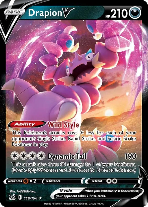 Drapion V (118/196) [Sword & Shield: Lost Origin] - Pokemon Single