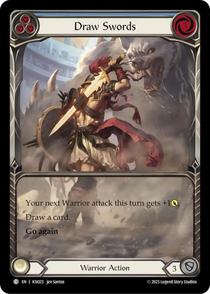 Draw Swords (Blue) [Heavy Hitters] (Kassai Blitz Deck) - Flesh And Blood Single