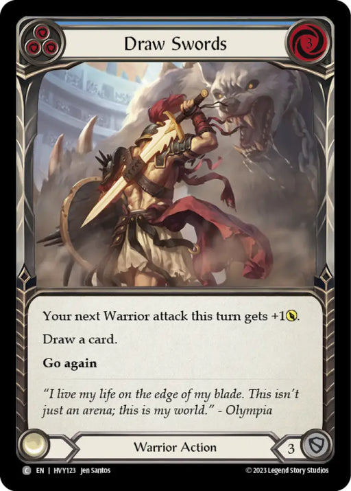 Draw Swords (Blue) [Heavy Hitters] Rainbow Foil - Flesh And Blood Single
